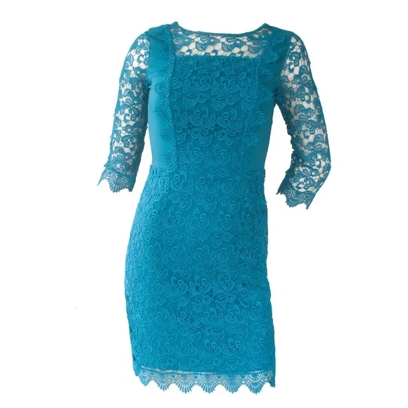chinese dress ladies Antonio Melani White Blue Shell Print Puff Tie Sleeve Dress- Size 16 (   The Saved Collection